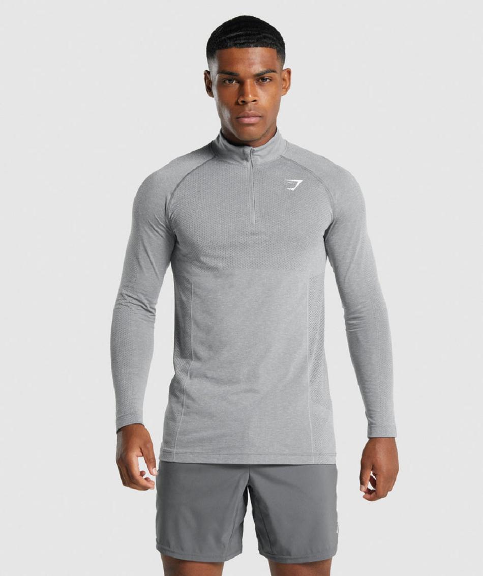 Correr Con Capucha Gymshark Vital Light 1/4 Zip Hombre Gris | CO 3691DFM